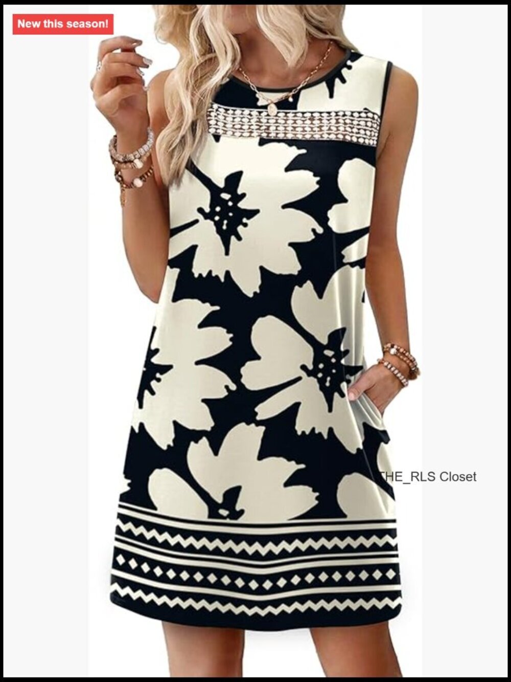 Lace Mini Tank Dress with Pockets for Summer Beach Vacation